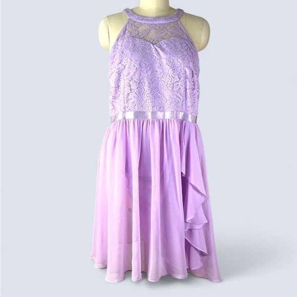 WedTrend Lavender Chiffon & Lace dress - Picture 3 of 7